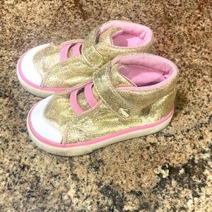 See Kai Run sparkle Gold and Pink Kids Shoes